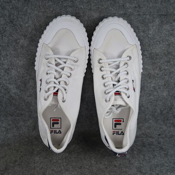 Fila Shoes Big Kids 7 Classic Kicks Sneakers Athletic Trainer White Canvas Retro - Picture 7 of 11